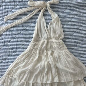 Avenue Cream Halter Dress